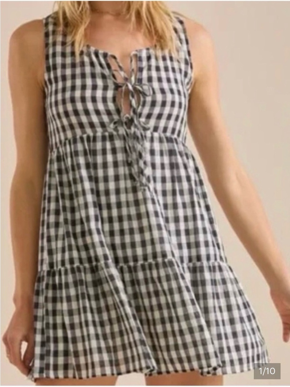 Altar'd State Black and White Gingham dress Fall